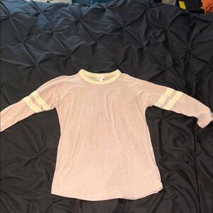 LuLaRoe womens Pink and Cream Long Sleeve Tee